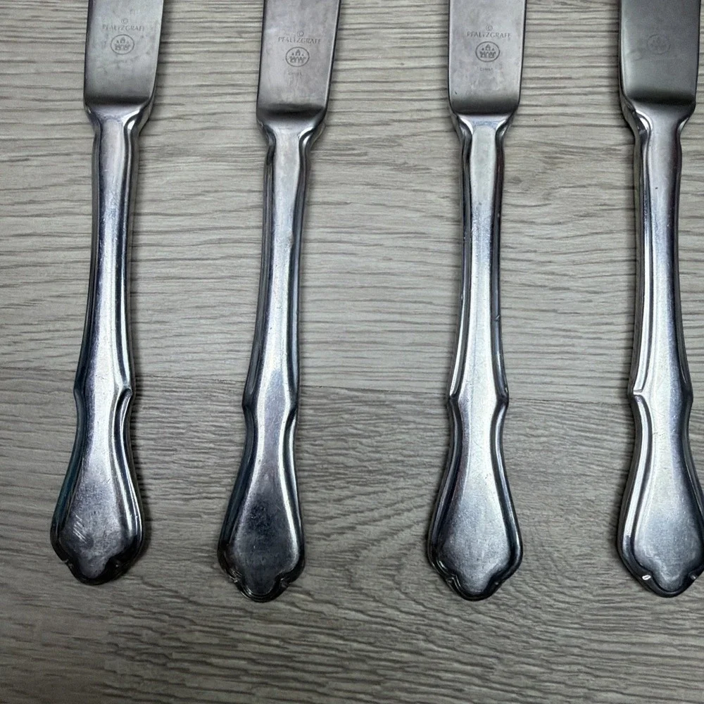 Pfaltzgraff Briarwood Stainless Steel Flatware Knife Set Of 6   Glossy Finish
